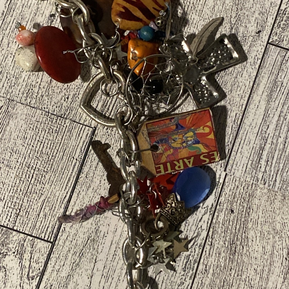 Vintage Style Junk Charm Necklace Multi Themed Maximalist Layered Statement - Picture 15 of 16